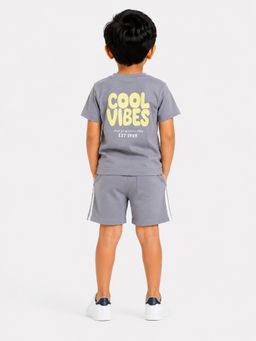 Bloom Up - Baby Boys Cement Grey T-Shirt and Shorts
