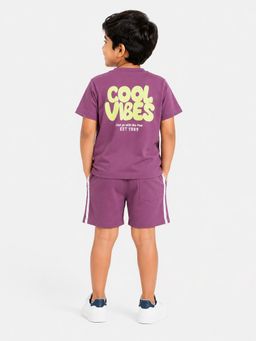 Bloom Up - Baby Boys Purple T-Shirt and Shorts