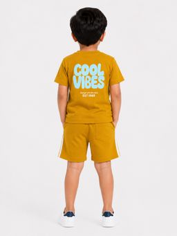 Bloom Up - Baby Boys Mustard T-Shirt and Shorts
