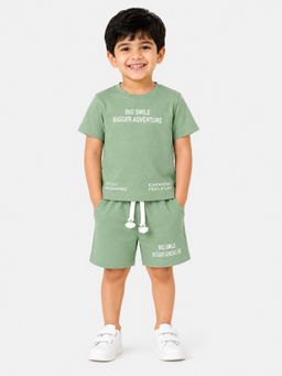 Bloom Up - Baby Boys Green T-Shirt and Shorts