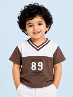 Bloom Up - Brown Textured T-Shirt