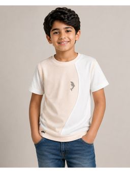 Bloom Up - Boys Cream Colorblock T-Shirt