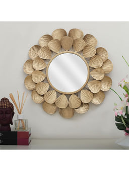 HomeTown - Glamor Iron Mirror In Gold Colour