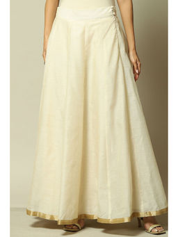Rangriti - Women Gold Polyester Maxi Skirt