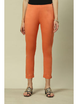 Rangriti - Women Peach Cotton Blend Pant