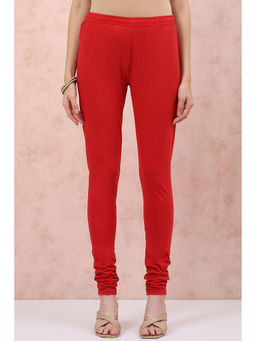 Rangriti - Women Red Cotton Blend Leggings