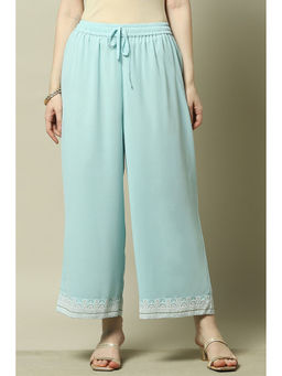 Rangriti - Women Blue Poly Georgette Palazzo