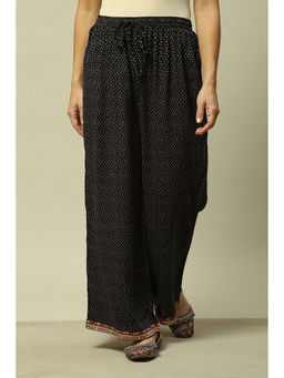 Rangriti - Women Black Viscose Blend Palazzo