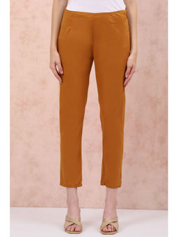 Rangriti - Women Yellow Cotton Blend Pant