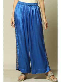Rangriti - Women Blue Viscose Blend Palazzo