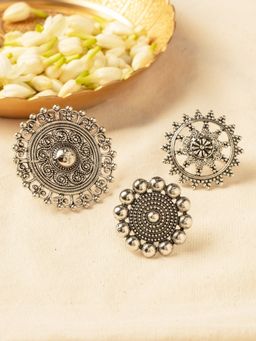 Azai by Nykaa Fashion - Silver Rings (Pack of 3)