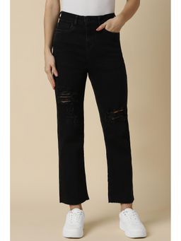 Allen Solly - Women Black Regular Fit Dark Wash Jeans