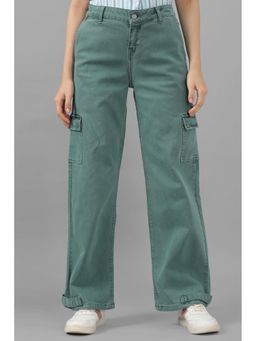 Allen Solly - Women Green Regular Fit Dark Wash Jeans