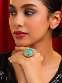 Ruby Raang Studio - Teardrop Green Stone Ring