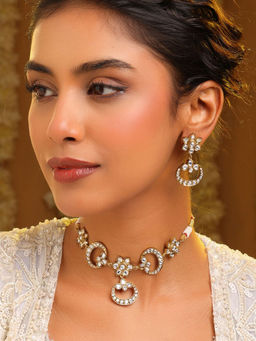 Ruby Raang Studio - Chandni Kundan Necklace with Earrings