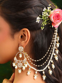 Ruby Raang Studio - Rajkumari Kundan Ear Chain