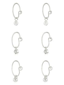 Accessorize London - Women's 3 Pack Simple Hoop Earring Set