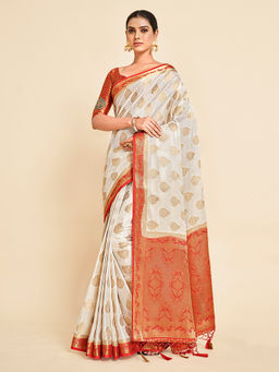 Mimosa - Women'S Kanjivaram Art Silk Saree With Unstiched Blouse