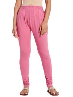 Fabindia - Cotton Blend Regular Fit Pink Elastic Churidar