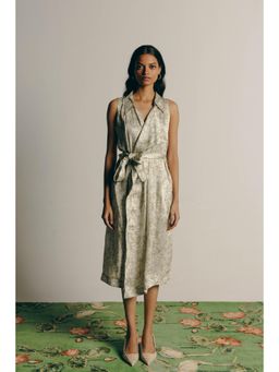 No Grey Area - Watercolour Kolam Trench Dress with Belt (Set of 2)