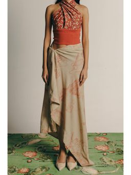 No Grey Area - Surrealist Outline Draped Skirt