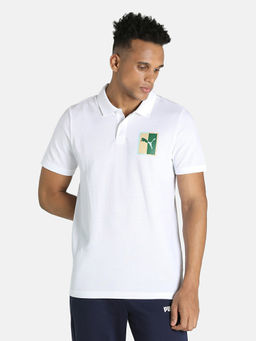 Puma - Graphic Mens White Polo