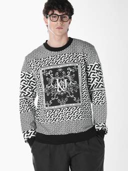 Jack & Jones - Men Black Printed Cotton Sweatshirt