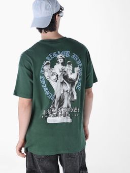 Jack & Jones - Men Green Graphic Cotton T-Shirt