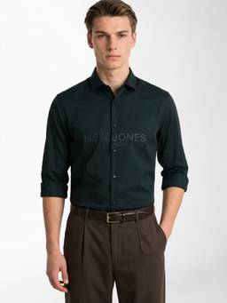 Jack & Jones - Men Green Printed Cotton Shirt
