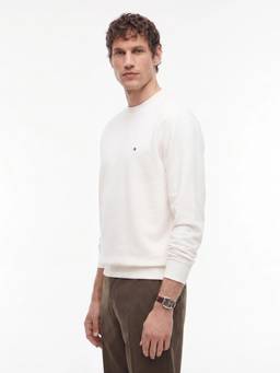Tommy Hilfiger - Men Yellow Solid/Plain Cotton Blend Sweatshirt