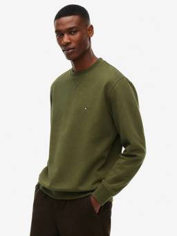 Tommy Hilfiger - Men Olive Solid/Plain Cotton Blend Sweatshirt