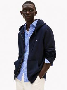 Tommy Hilfiger - Men Blue Solid/Plain Cotton Blend Jacket
