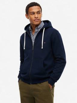 Tommy Hilfiger - Men Navy Blue Solid/Plain Cotton Blend Jacket
