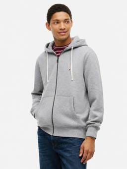 Tommy Hilfiger - Men Grey Solid/Plain Cotton Blend Jacket