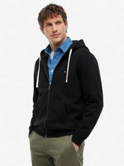 Tommy Hilfiger - Men Black Solid/Plain Cotton Blend Jacket