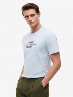 Tommy Hilfiger - Men Blue Solid/Plain Cotton T-Shirt
