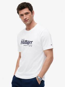 Tommy Hilfiger - Men White Solid/Plain Cotton T-Shirt