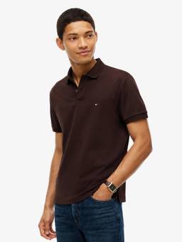 Tommy Hilfiger - Men Brown Solid/Plain Cotton Polo T-Shirt