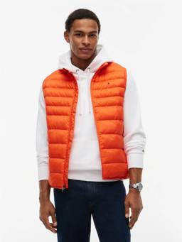 Tommy Hilfiger - Men Orange Solid/Plain Polyester Jacket