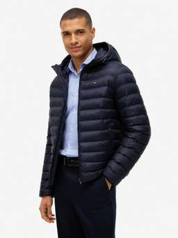 Tommy Hilfiger - Men Navy Blue Solid/Plain Nylon Jacket