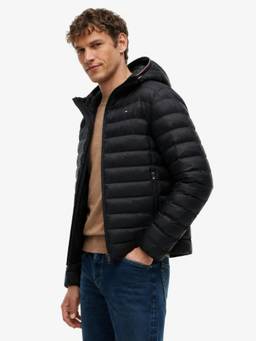 Tommy Hilfiger - Men Black Solid/Plain Nylon Jacket