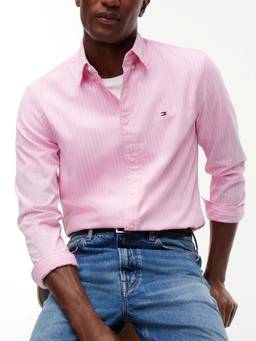 Tommy Hilfiger - Men Pink Stripes Cotton Shirt