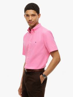 Tommy Hilfiger - Men Pink Solid/Plain Cotton Shirt
