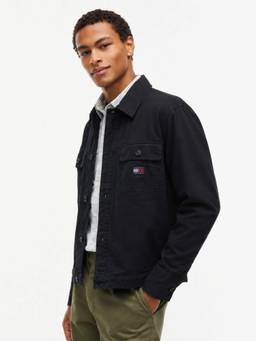 Tommy Hilfiger - Men Black Solid/Plain Cotton Shirt