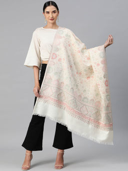 HK colours of fashion - Woven Design Shawl - Off White