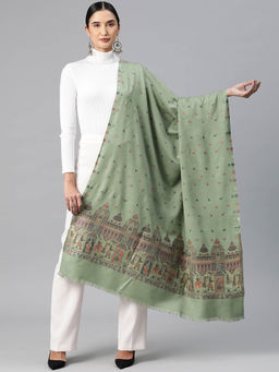 HK colours of fashion - Woven Design Shawl - Green
