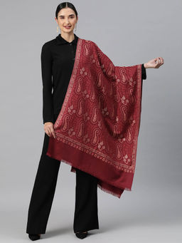HK colours of fashion - Woven Maroon Stole