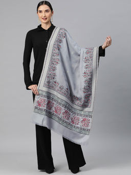 HK colours of fashion - Woven Design Stole - Grey
