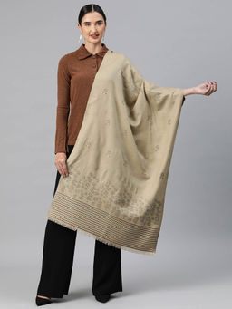 HK colours of fashion - Woven Beige Stole