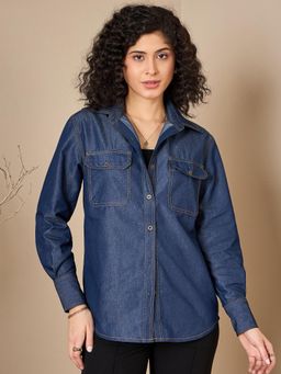 Kibo - Classic Denim Look Blue Shirt
